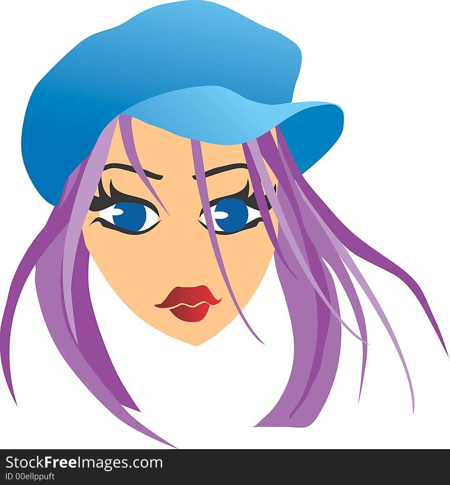 Lady head clip art