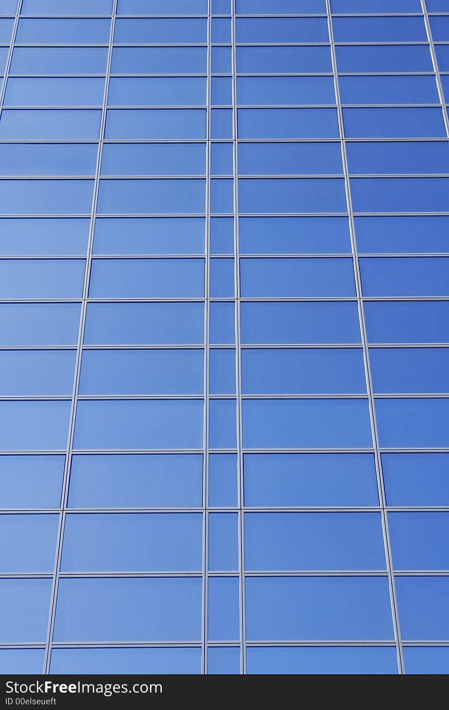 Blue perspective background of office windows