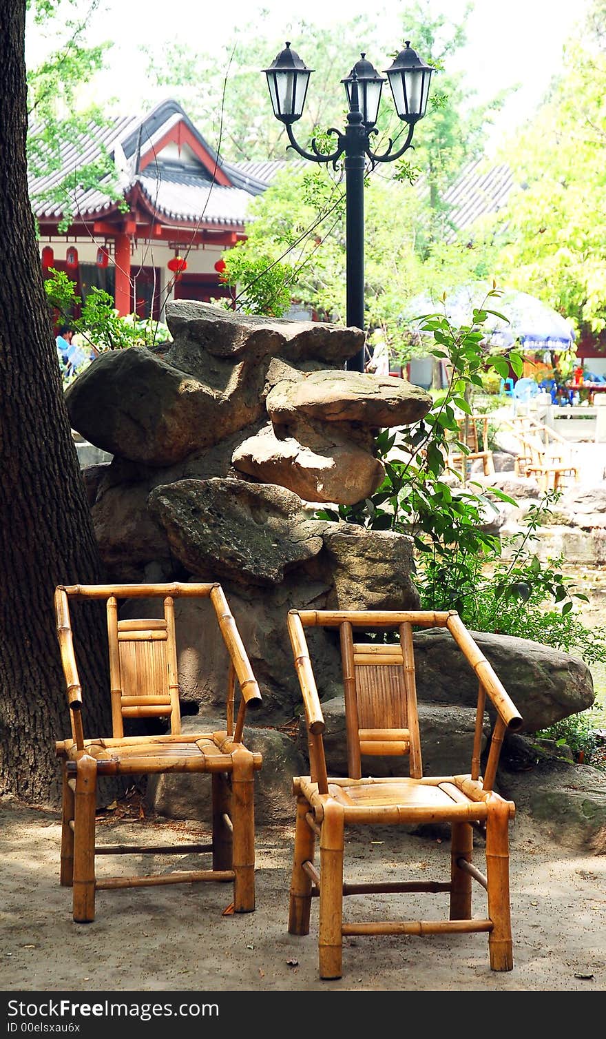 Tea house in a Chinese bamboo garden in Chengdu,capital of Sichuan. Tea house in a Chinese bamboo garden in Chengdu,capital of Sichuan