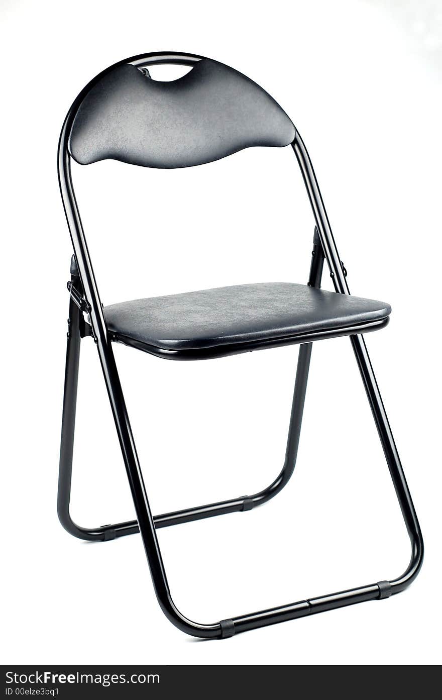 Black chair on pure white background