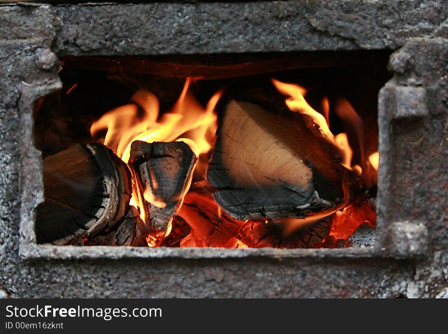 Fire In Fireplace