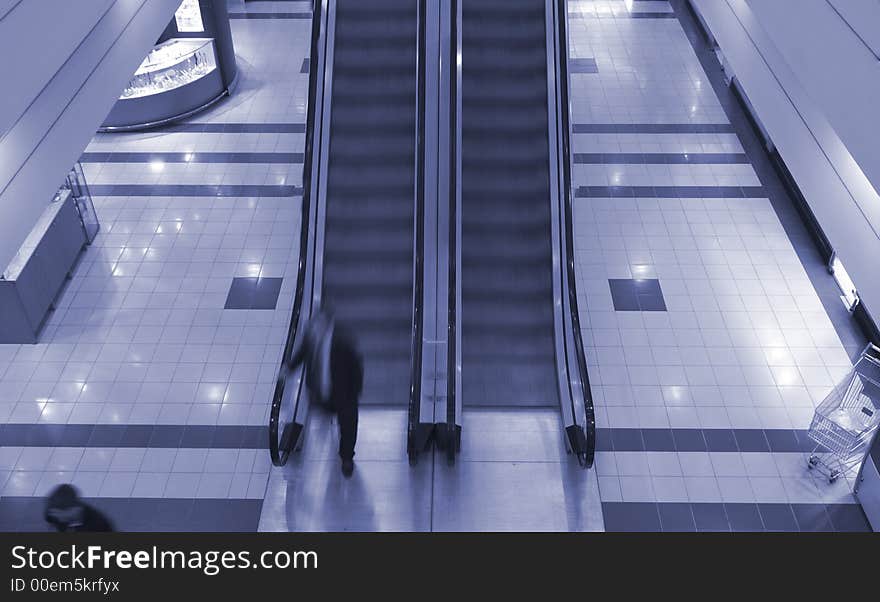 Escalator In Shopping Center