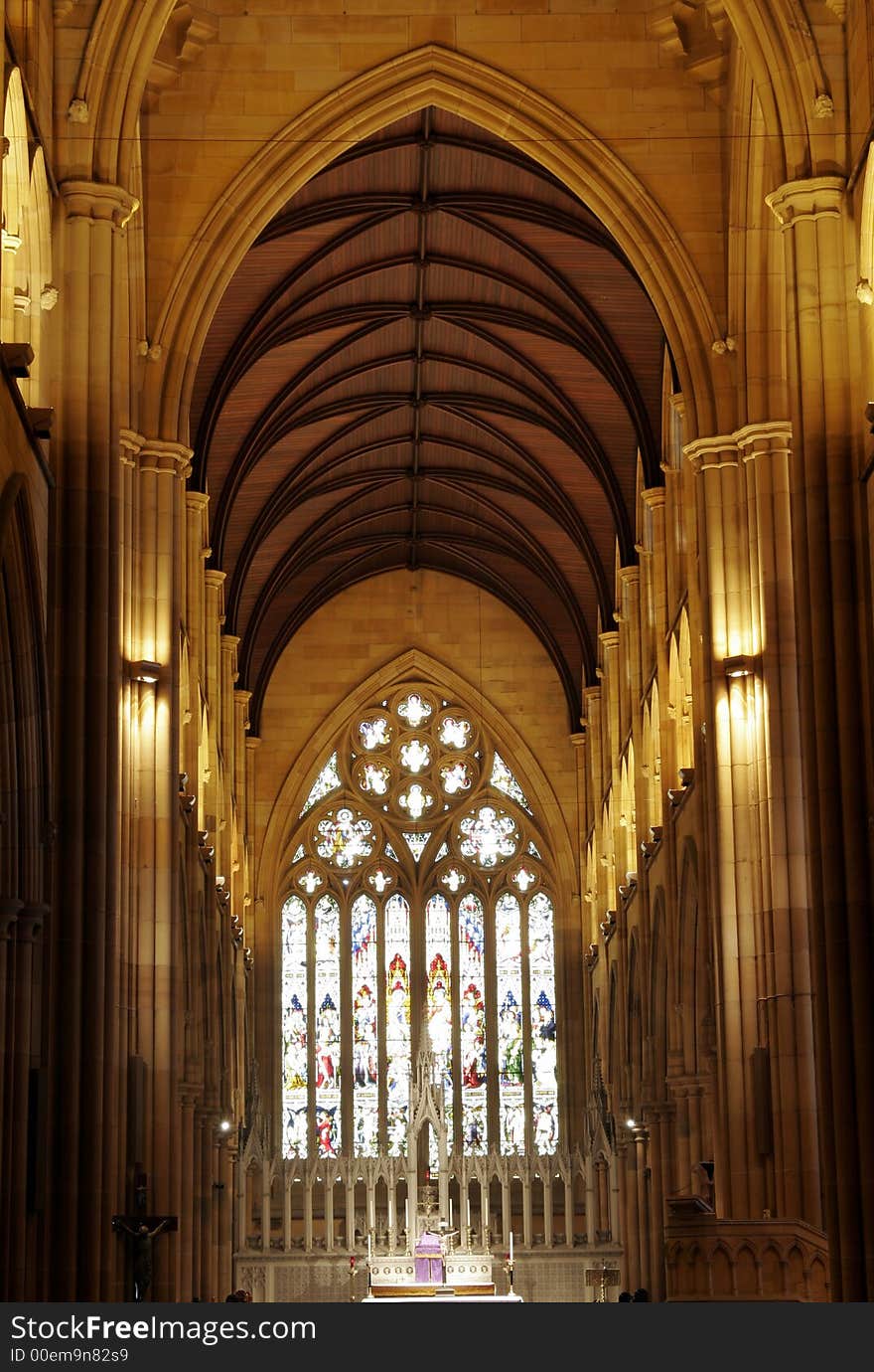 Interior Of St. Mary's Cathedral In Sydney, Australia. Interior Of St. Mary's Cathedral In Sydney, Australia