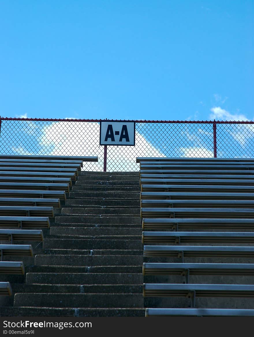 Seat in a football stadium section A-A. Seat in a football stadium section A-A