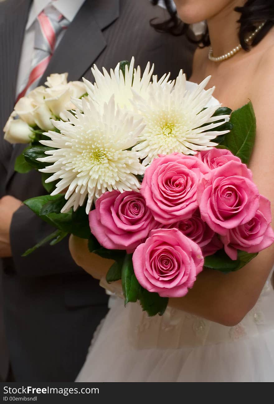 Bouquet of the bride in day of wedding. Bouquet of the bride in day of wedding