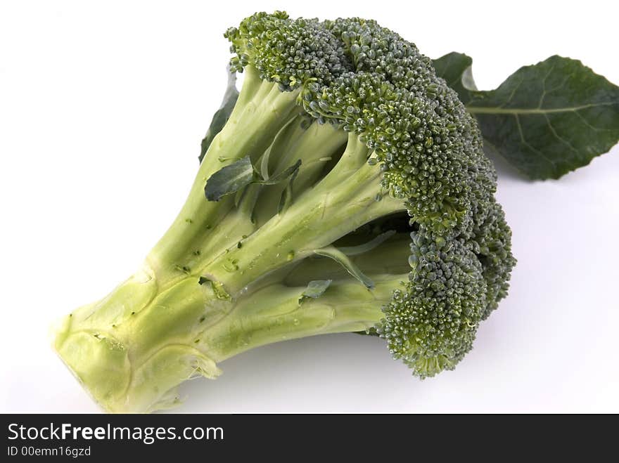 Entire Broccoli Vegetable on White