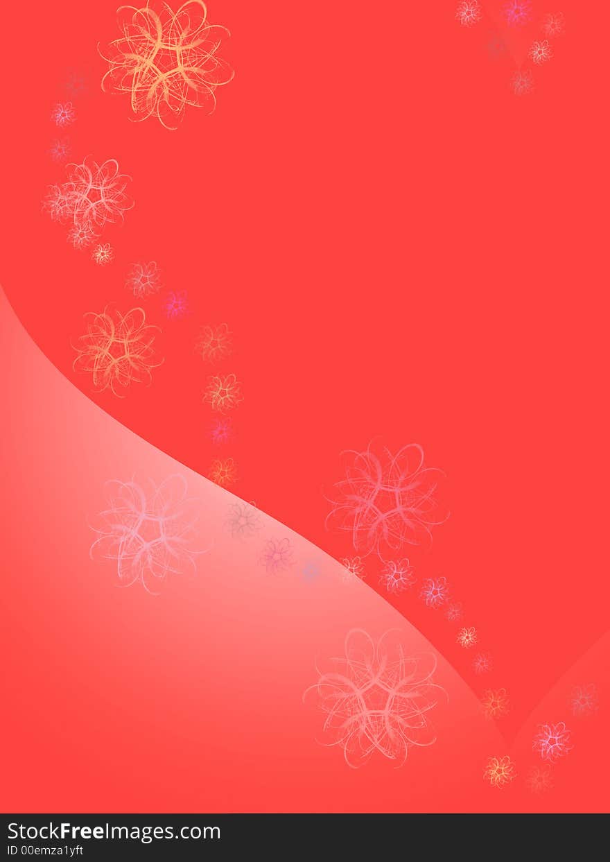 Computer generated illustration of red background with heart