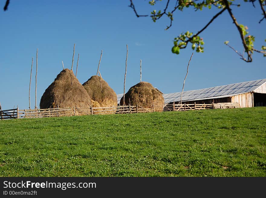 Hay bundle at a farm in Transylvania