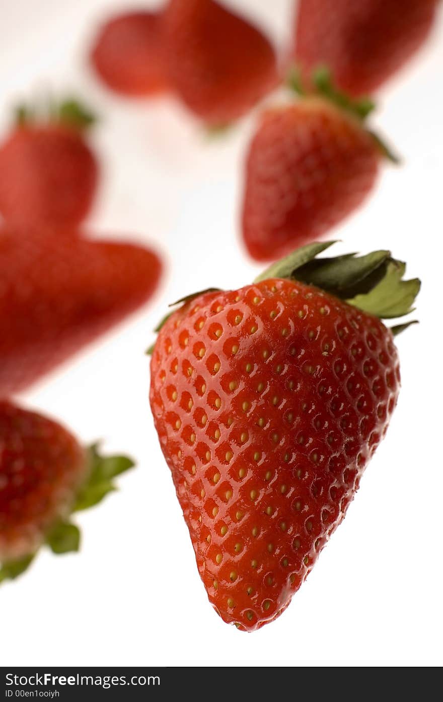 Red fresh strawberry fruit close up shoot