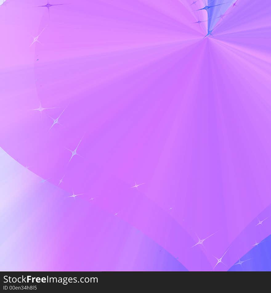 Computer generated illustration of violet background with heart-shaped lines