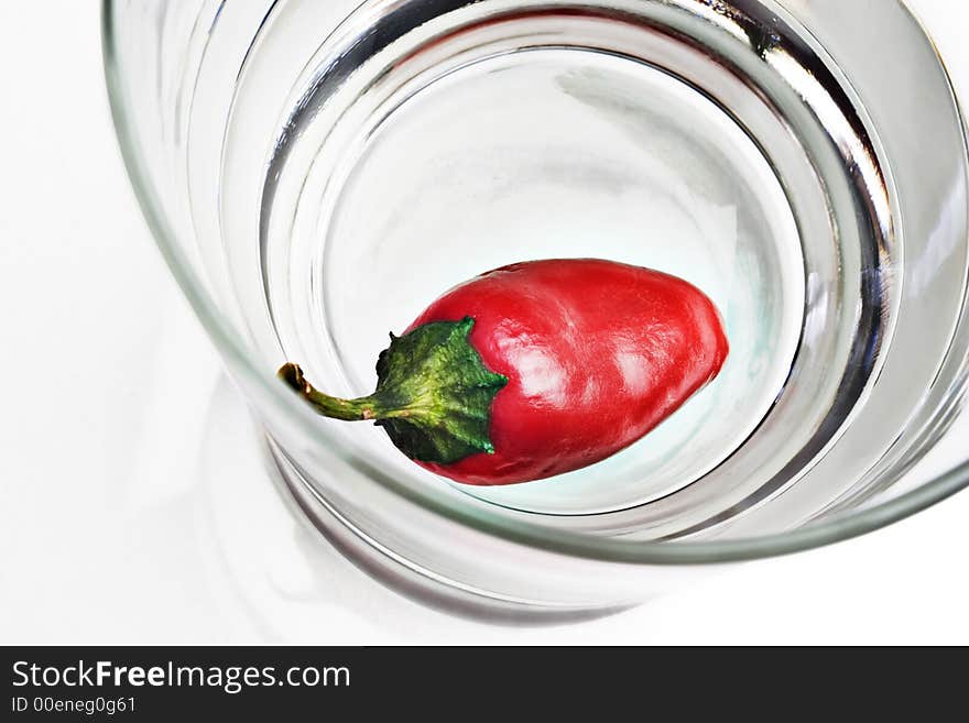 Red pepper in a glass