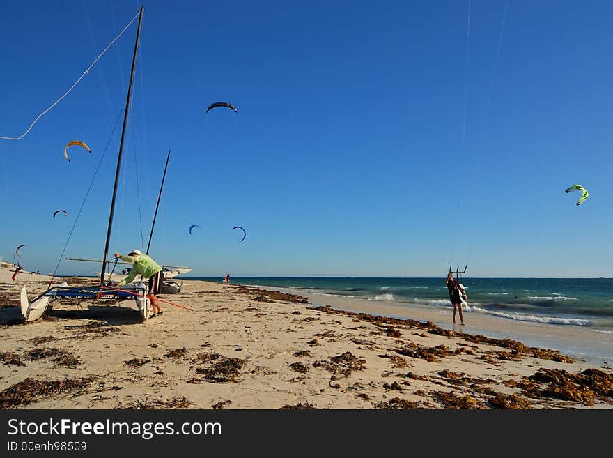 Swarm of surf kites