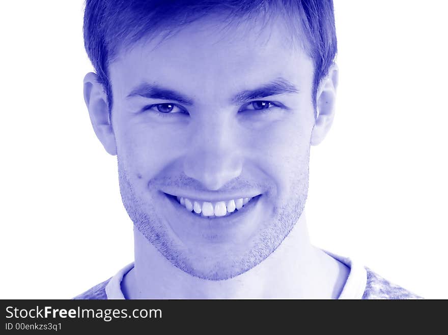 Portrait of pleasantly smiling young guy, close up. Portrait of pleasantly smiling young guy, close up