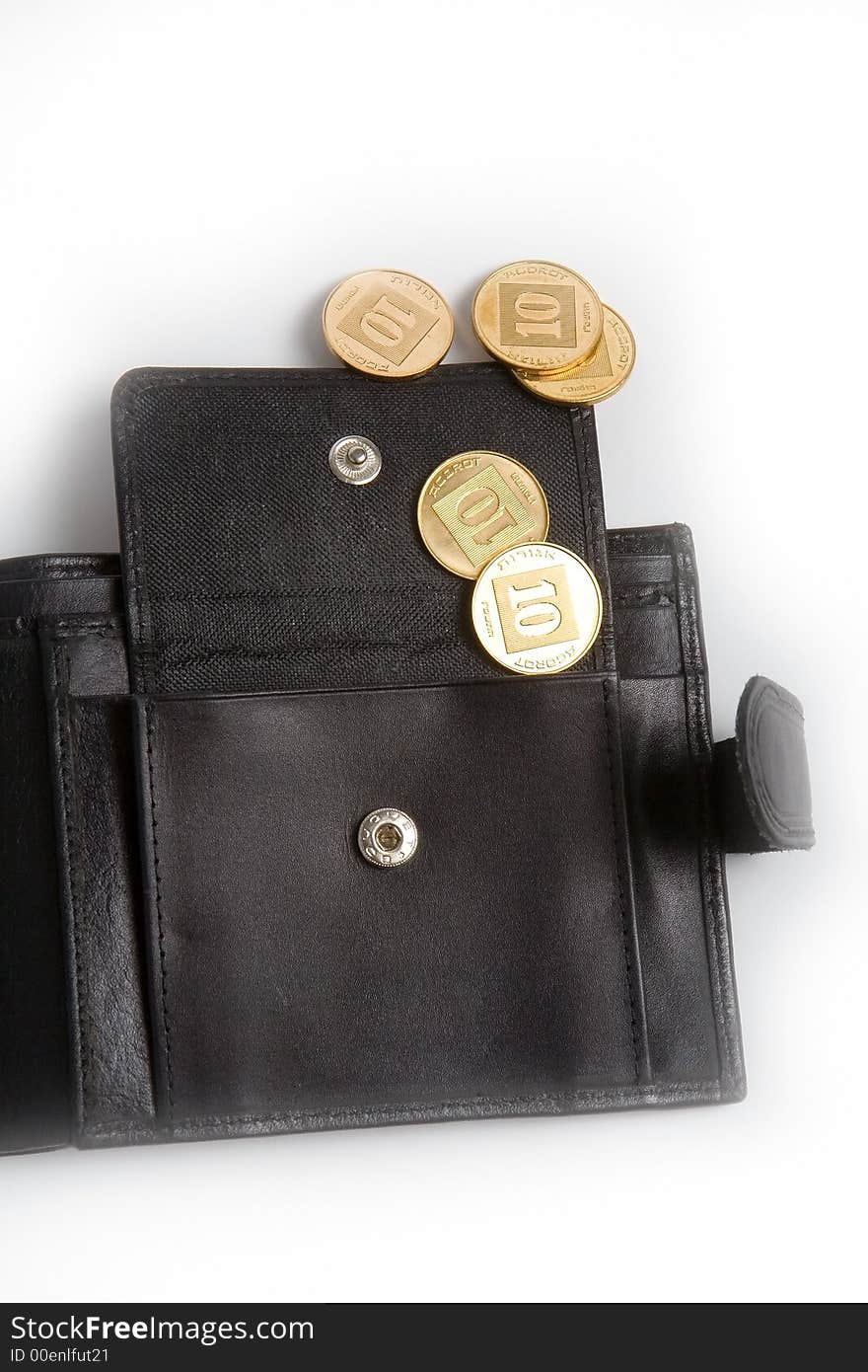 Wallet with gold coins