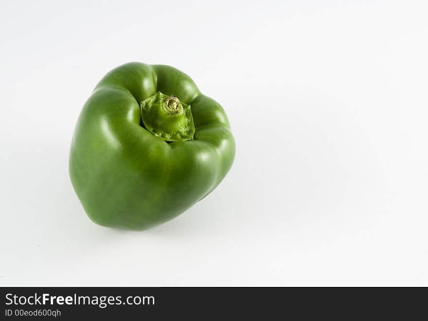 Green pepper isolated on white background.