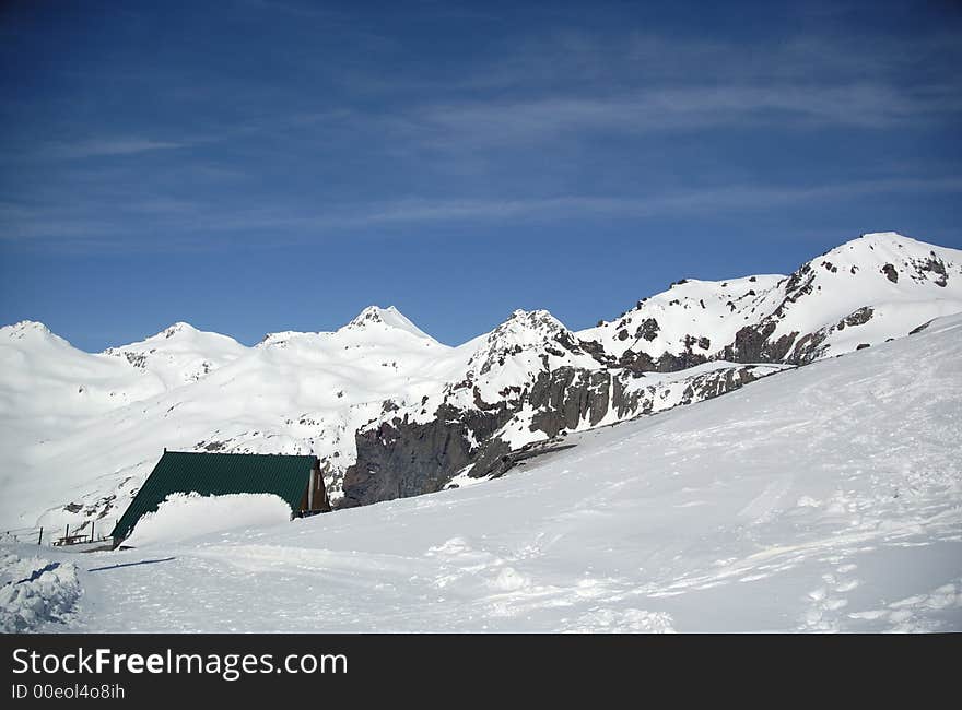 The high-mountain hotel in Caucasus, Elbrus