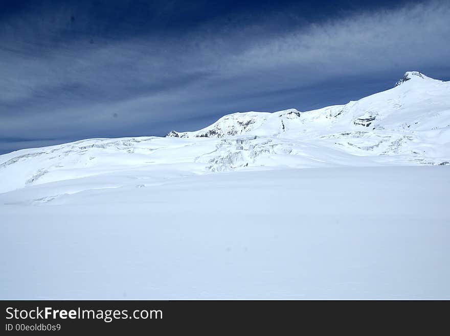 High peak snowfield in Elbrus area, Russia.