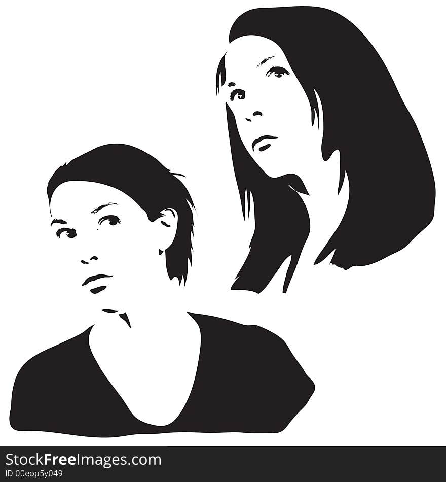 Silhouettes of a womans face - additional ai and eps format available on request. Silhouettes of a womans face - additional ai and eps format available on request