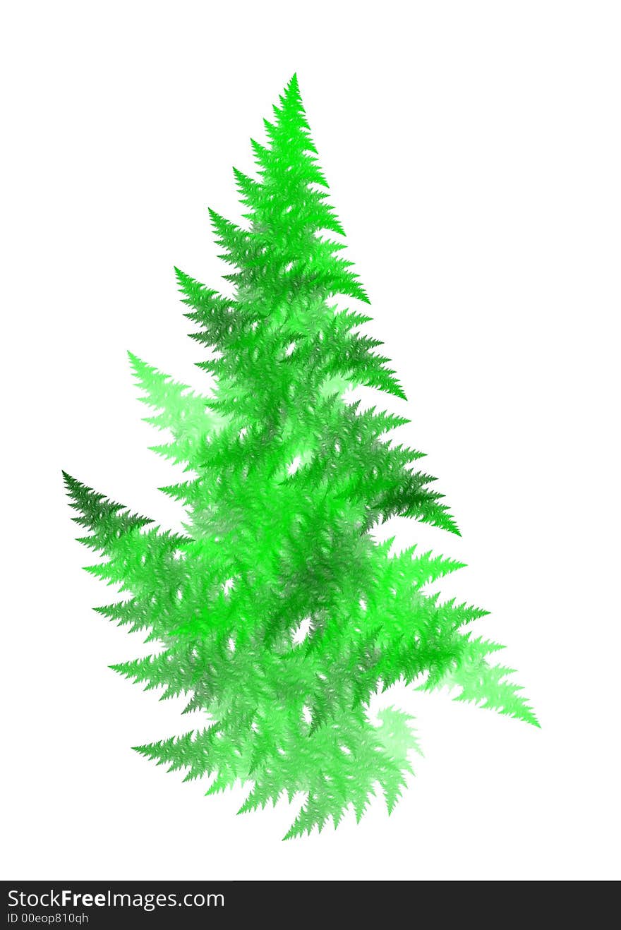 Fractal xmas tree isolated over white. Fractal xmas tree isolated over white