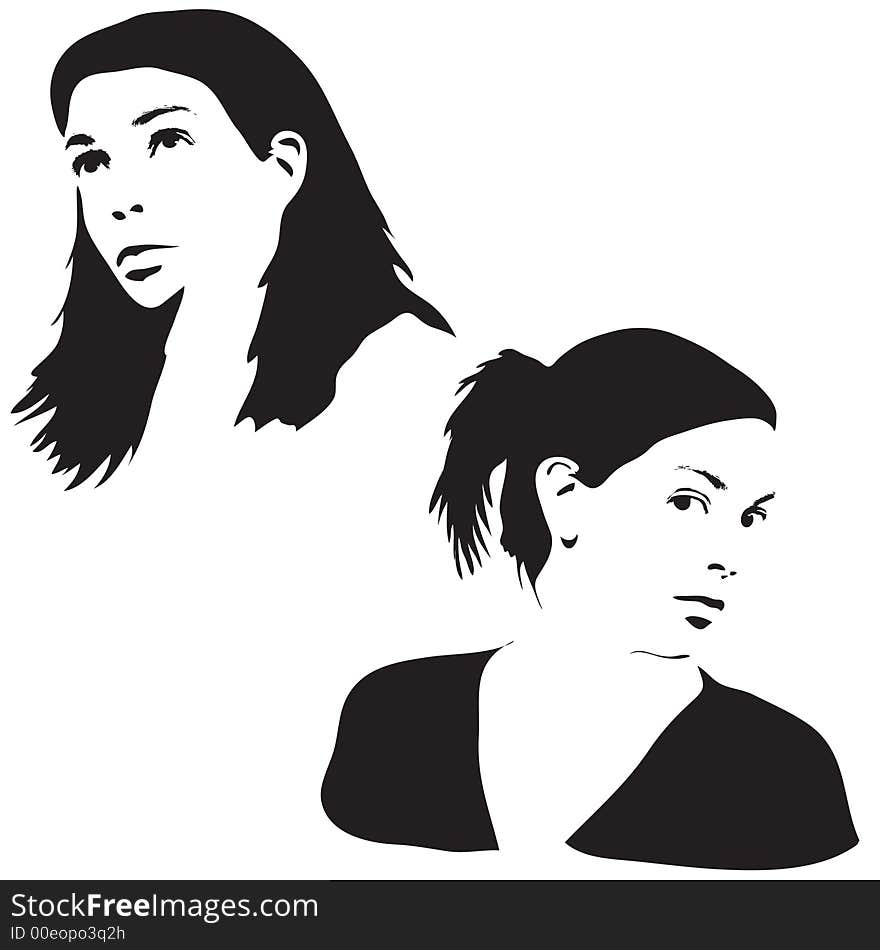 Silhouettes of a womans face - additional ai and eps format available on request. Silhouettes of a womans face - additional ai and eps format available on request