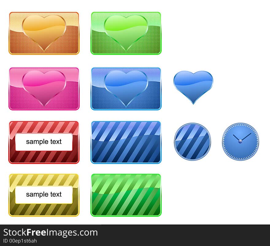 Color button set (vector images)