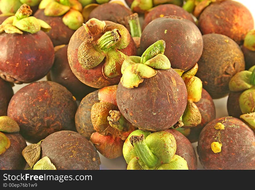 Close up of tropical mangosteen fruit