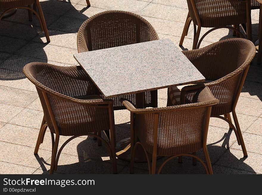 Empty restaurant table