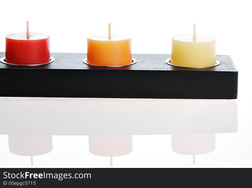 Three candles in a row