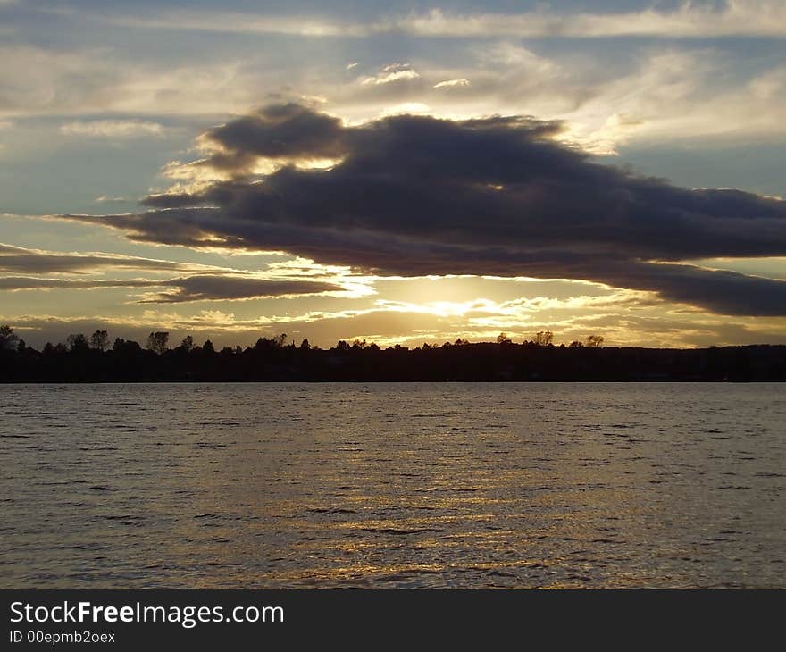 Sundown on water