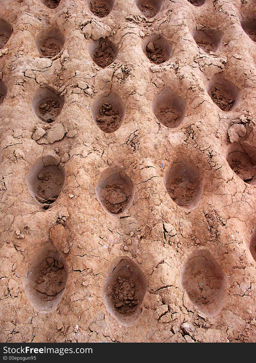 Tracks of construction equipment in the dirt. Tracks of construction equipment in the dirt