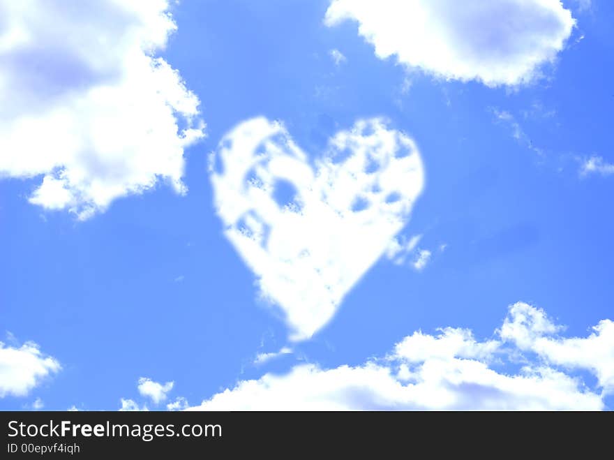 Clouds heart beautiful background sky