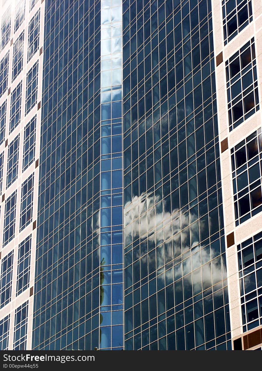 High quality abstract image of blue office building