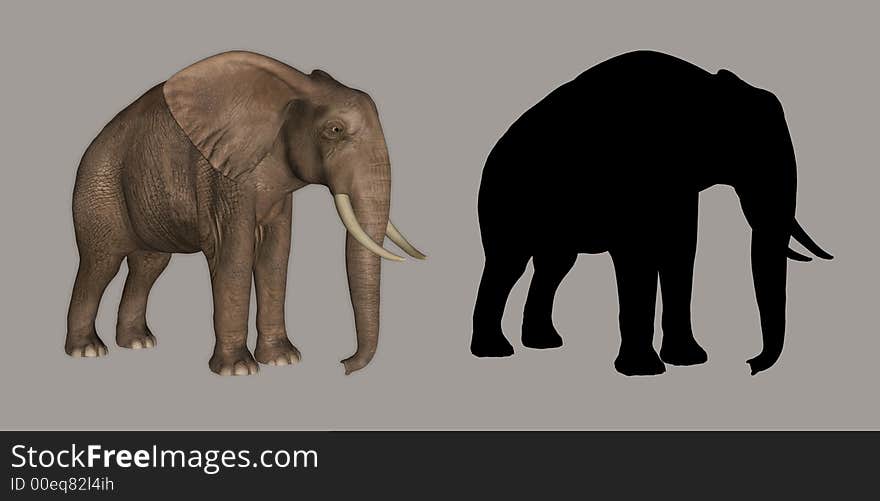 Digital elephant for your artistic creations and/or projects