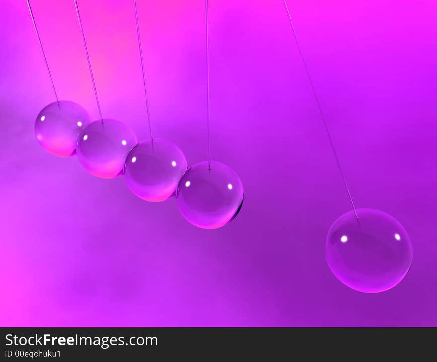 A transparent newton cradle pendulums