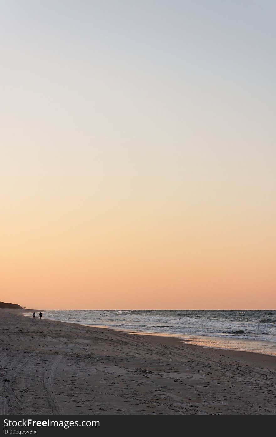 Quiet sunset on the Atlantic ocean beach. Quiet sunset on the Atlantic ocean beach