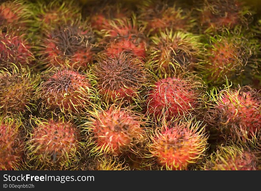 Tropical fruit rambutan - thai lychee background