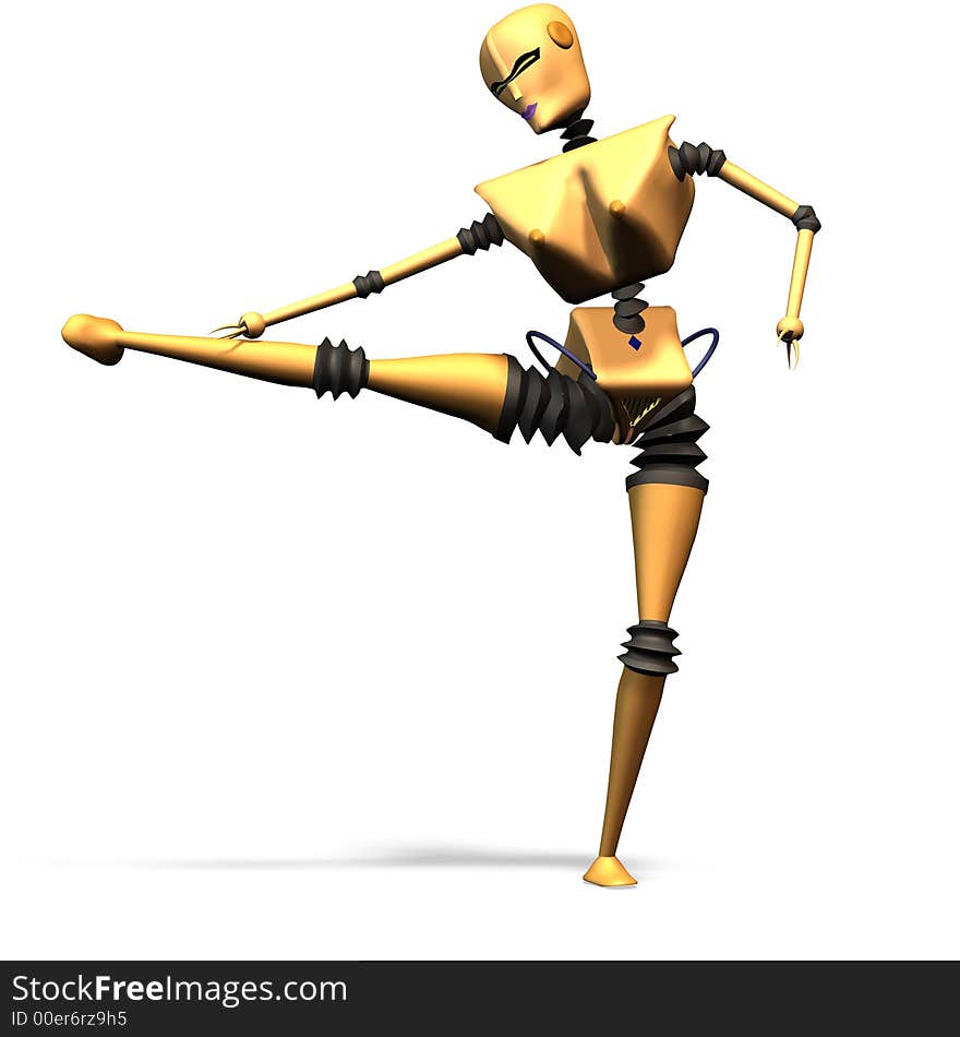 Female robot, that does Stretching. Female robot, that does Stretching