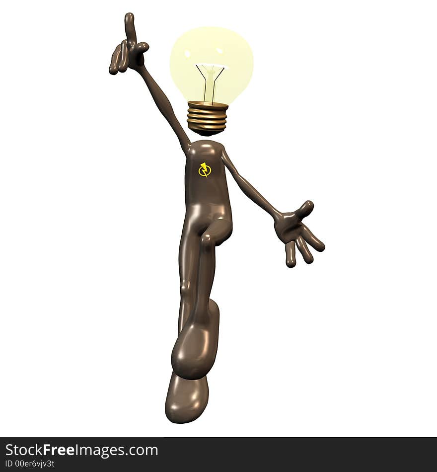 Light bulb, that shouts out joyfully, 'Ich hab's'. Light bulb, that shouts out joyfully, 'Ich hab's'