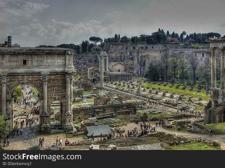 Remaining buildings of the Forum Romanum