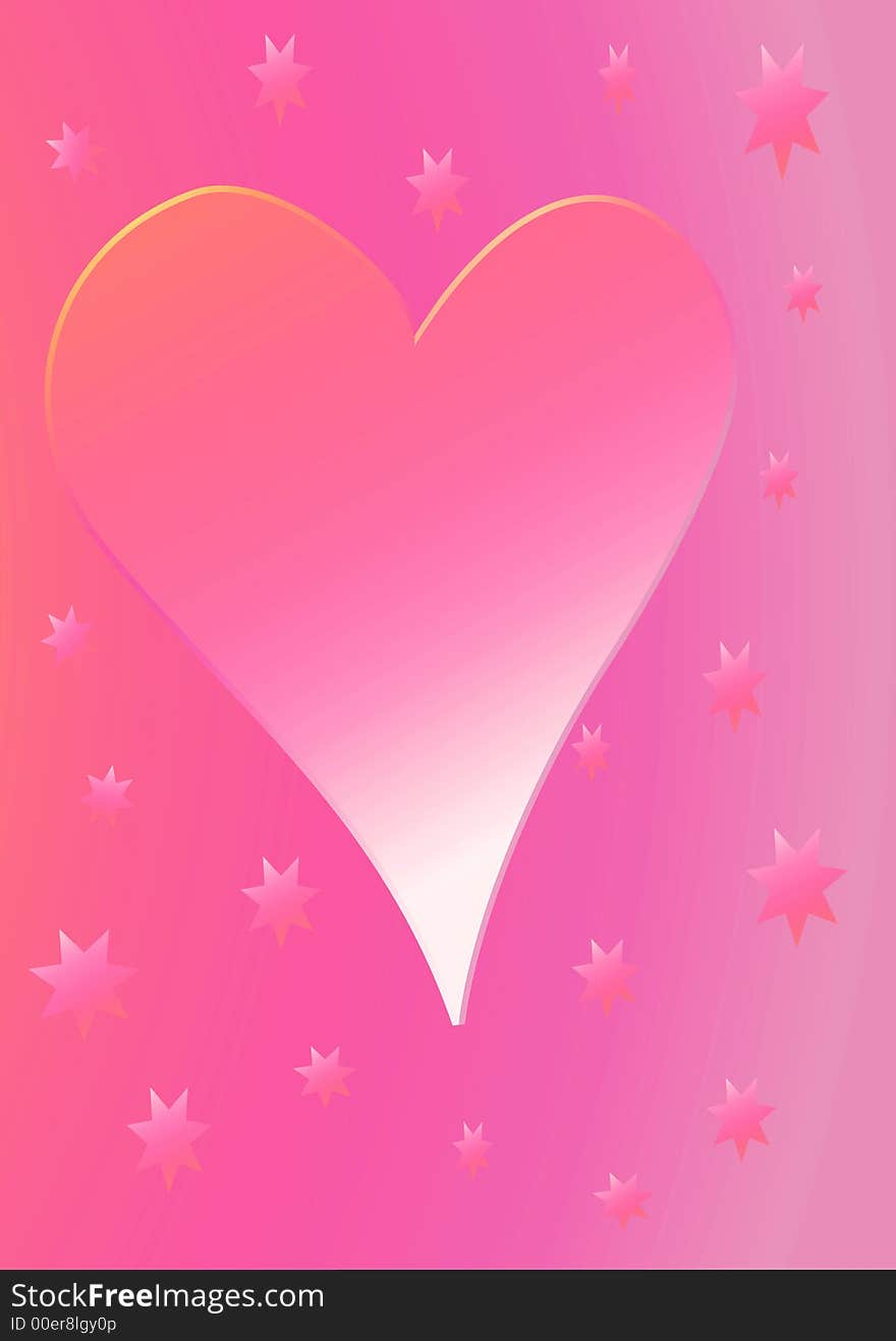 Illustration of a pink and white heart with small pink stars surrounding it, against a gradient pink background. Illustration of a pink and white heart with small pink stars surrounding it, against a gradient pink background.