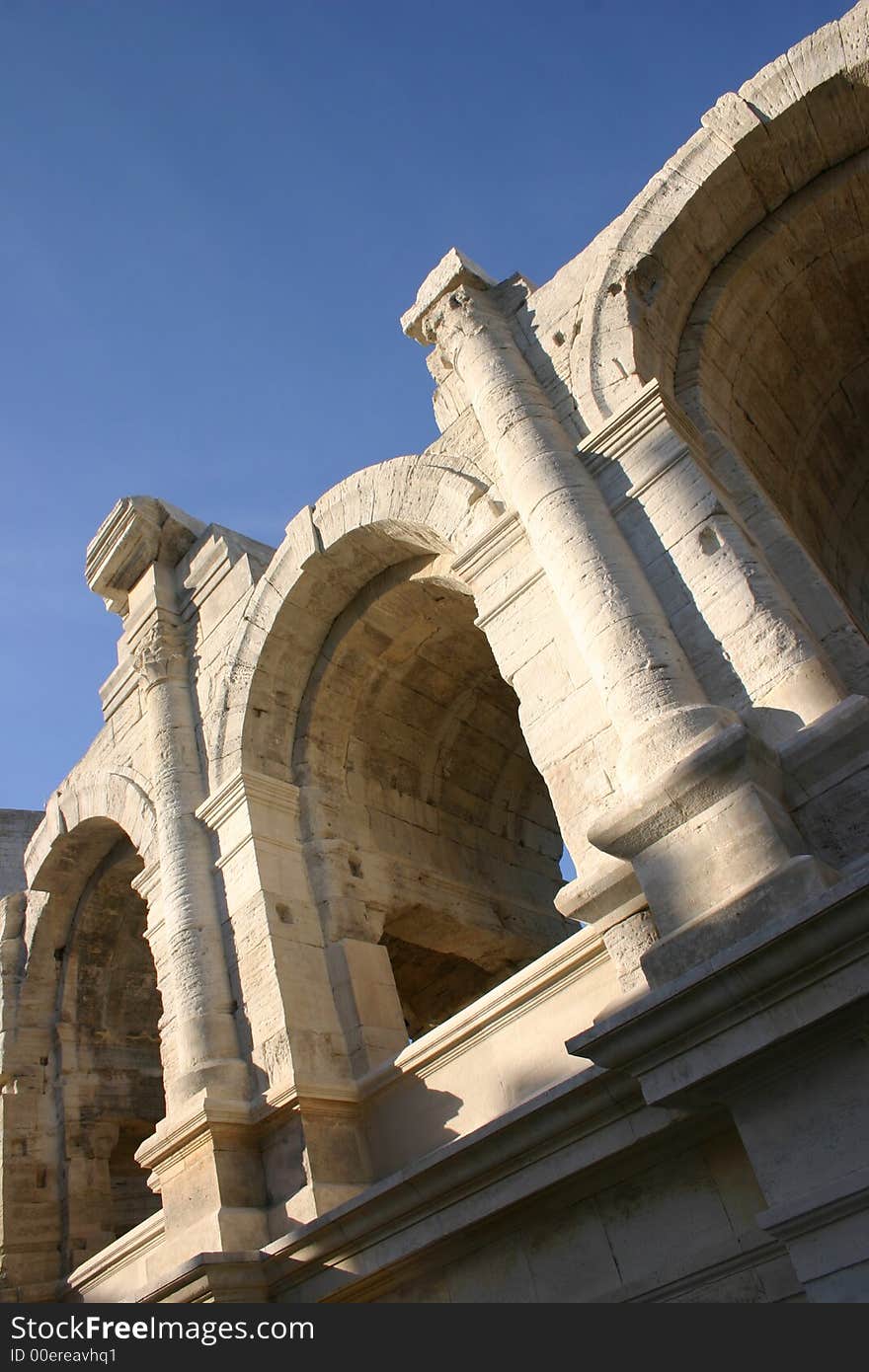 Arles amphitheatre architecture detail, France