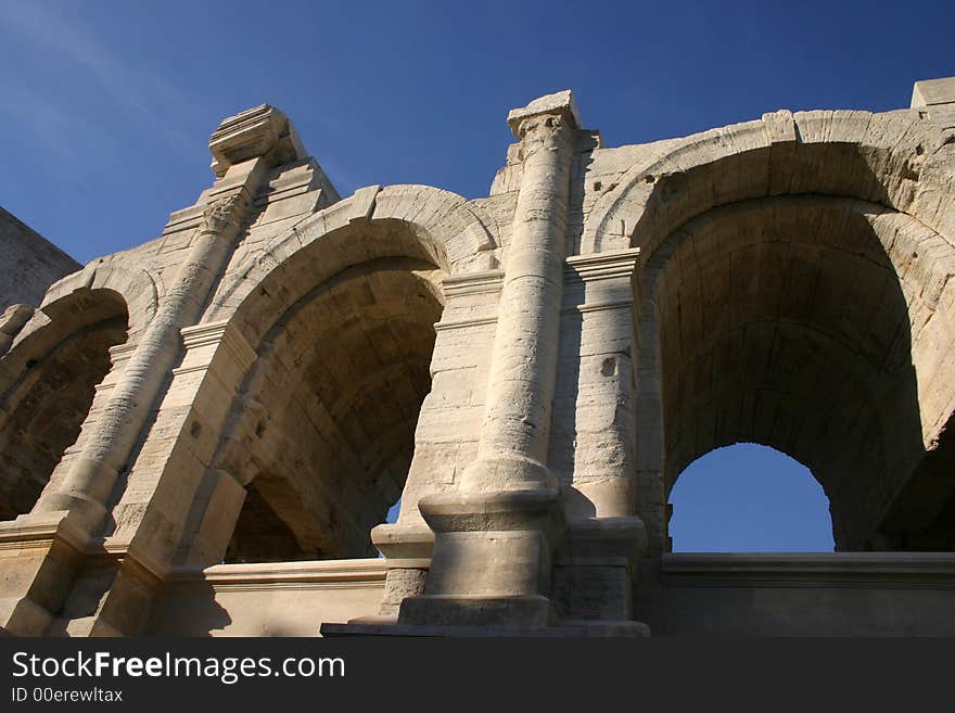 Arles amphitheatre architecture detail, France