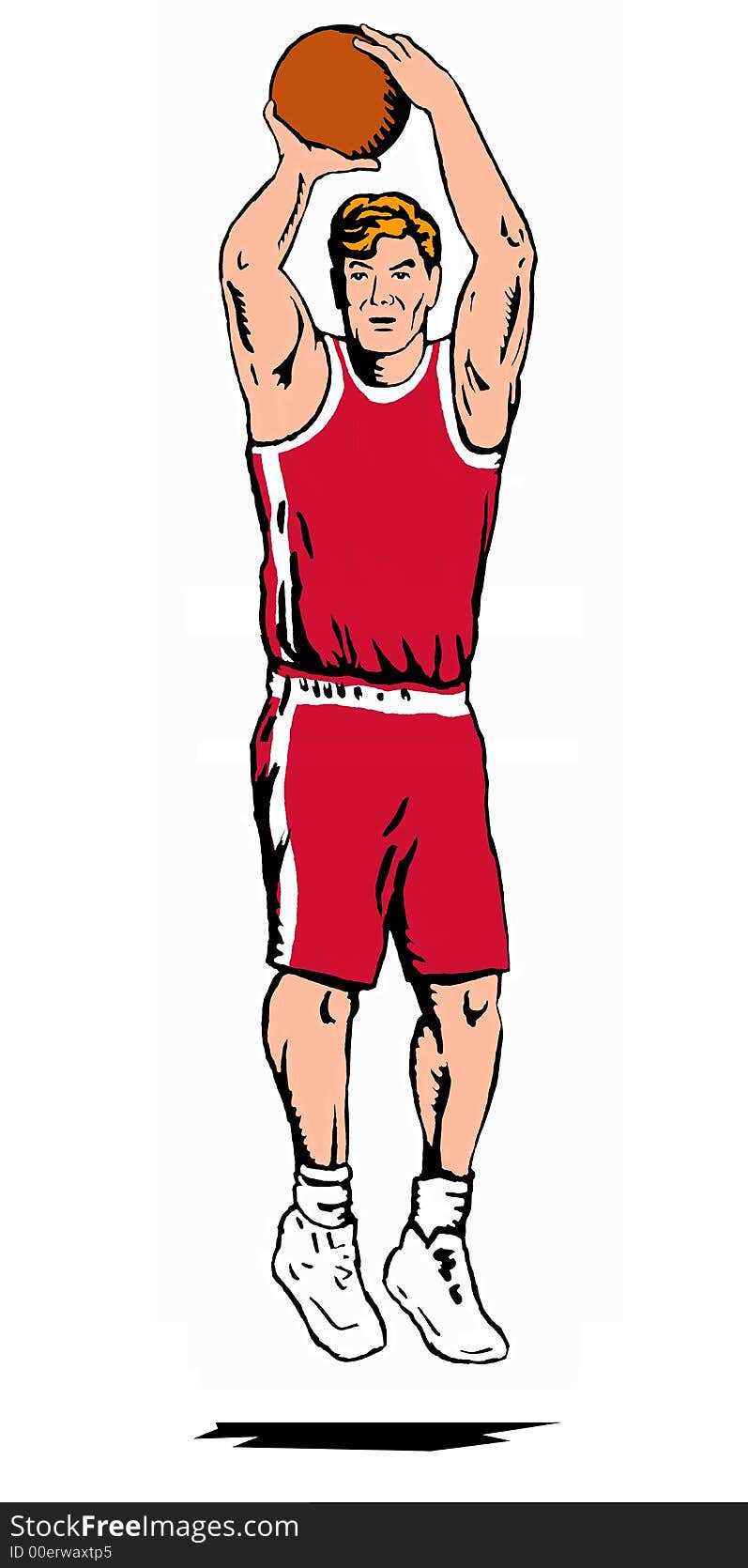 Basketballer jumpshot red