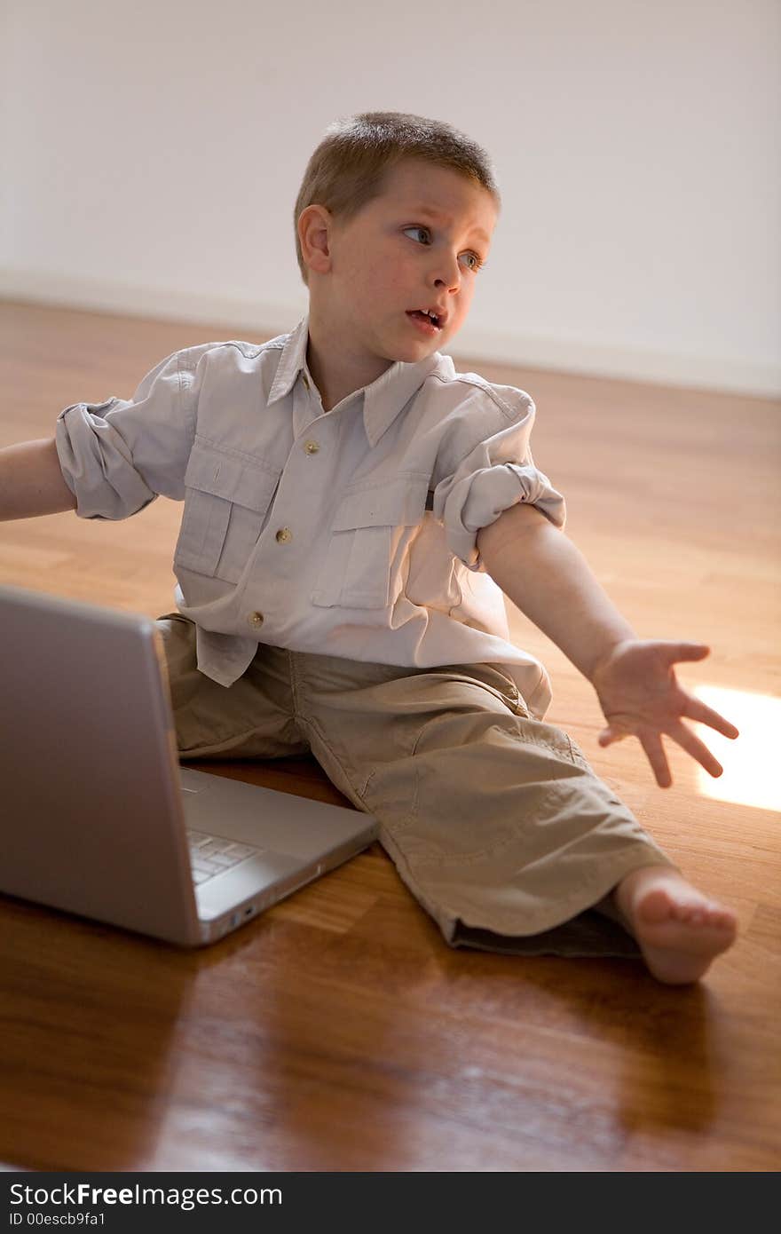 Child trying to learn how to use a pc. Child trying to learn how to use a pc