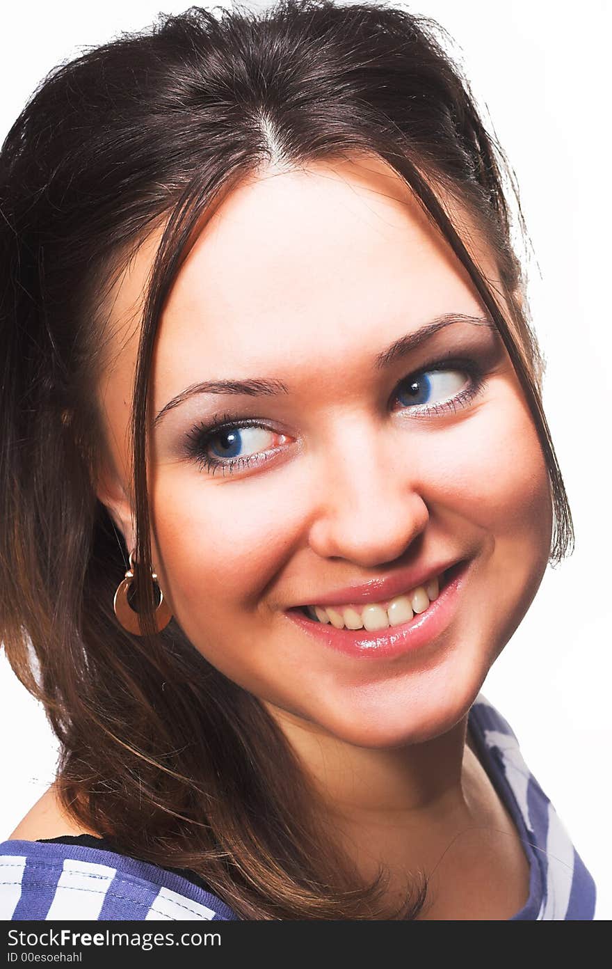 Closeup portrait of young brunette. Closeup portrait of young brunette