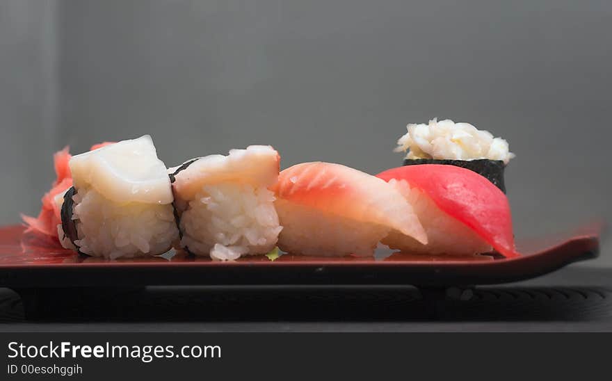 Rolls with salmon, crab and avocado. Rolls with salmon, crab and avocado