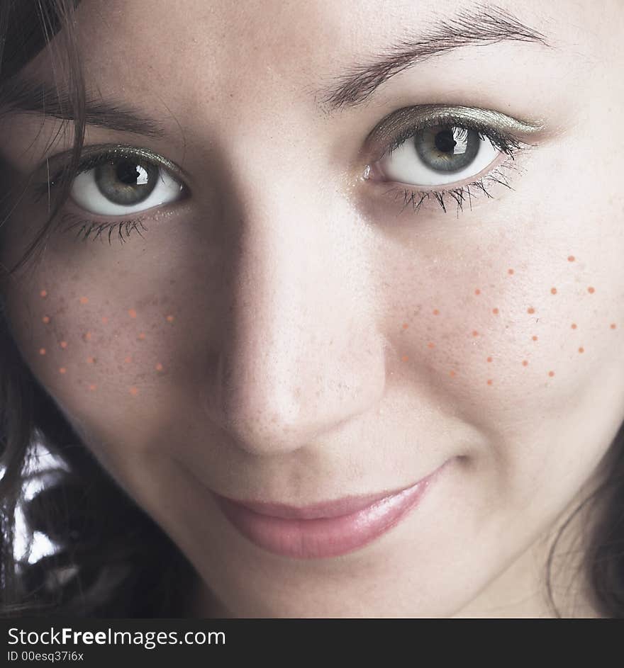 Close-up portrait of a beautiful woman