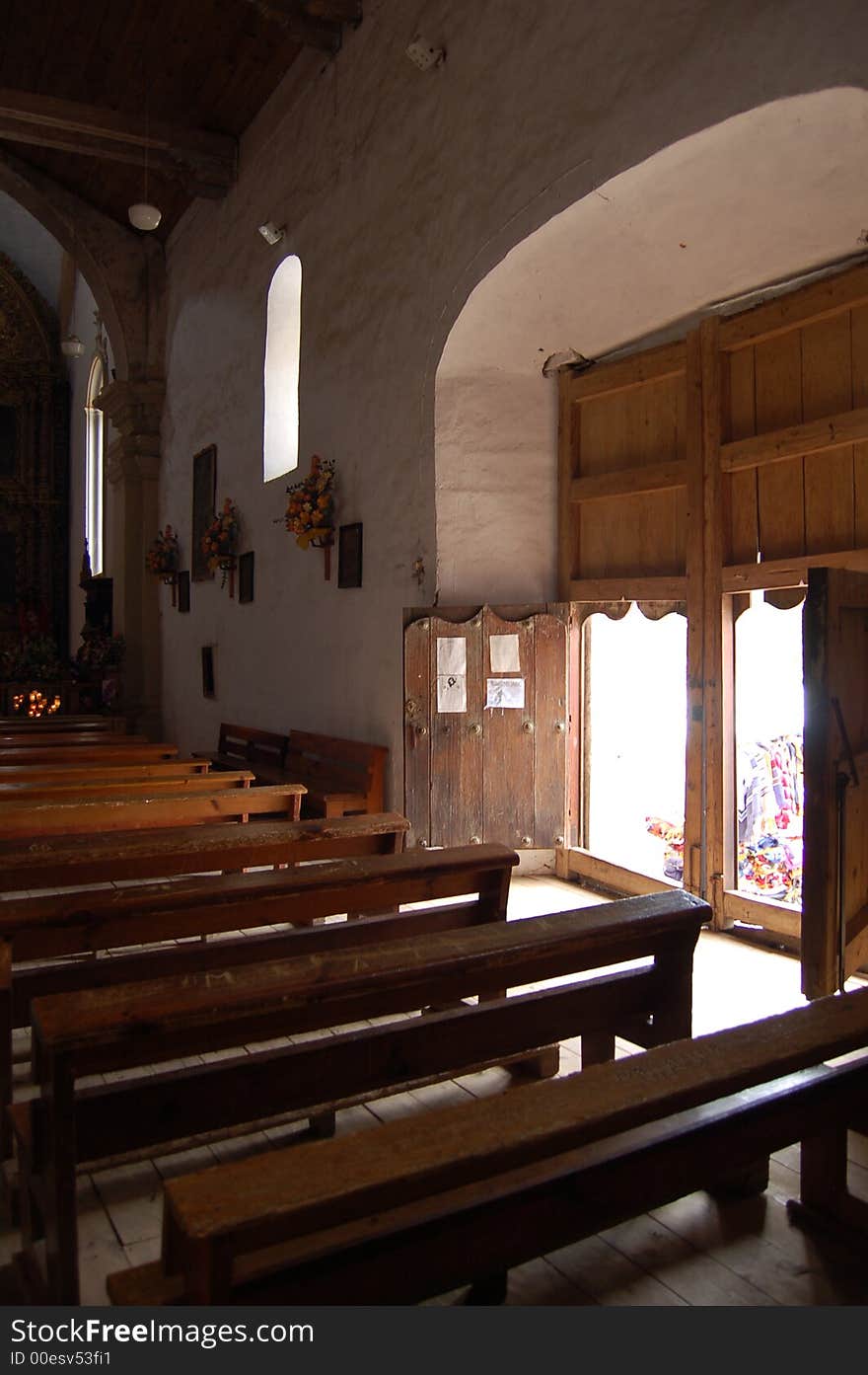 Catholic Church Inside in Chiapas, Mexico. Catholic Church Inside in Chiapas, Mexico