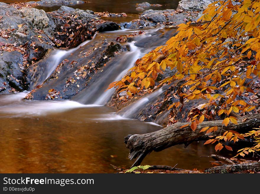 Rural Georgia Waterfall with fall colors. Rural Georgia Waterfall with fall colors.