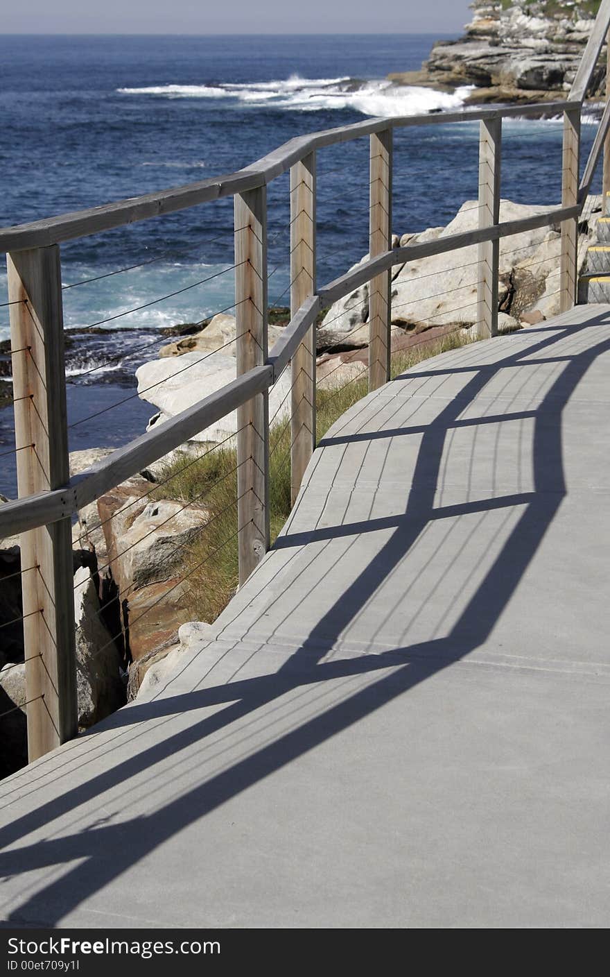 Path Along The Coast, Cliffs And Blue Ocean Surface In Sydney, Australia